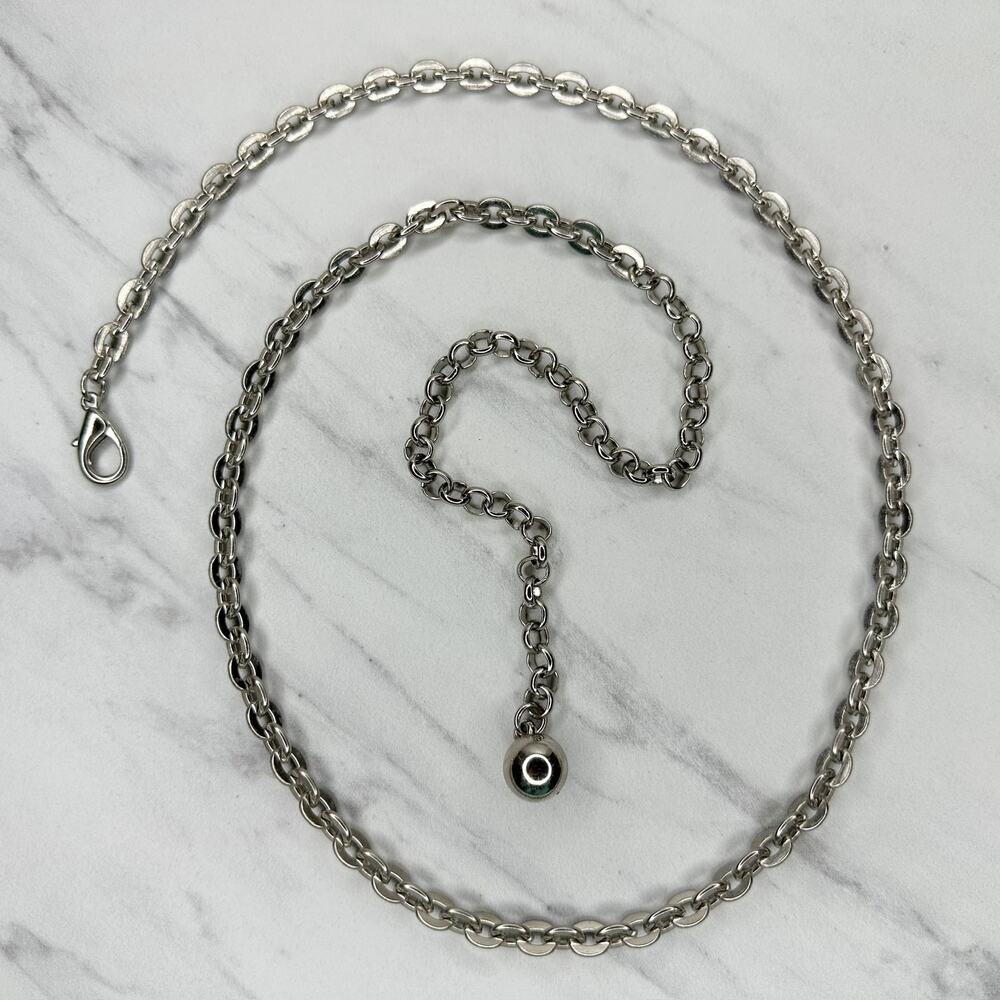 Minimalist Silver Chain Link Belt Y2K Simple Extra Small/Small (XS/S) ✨